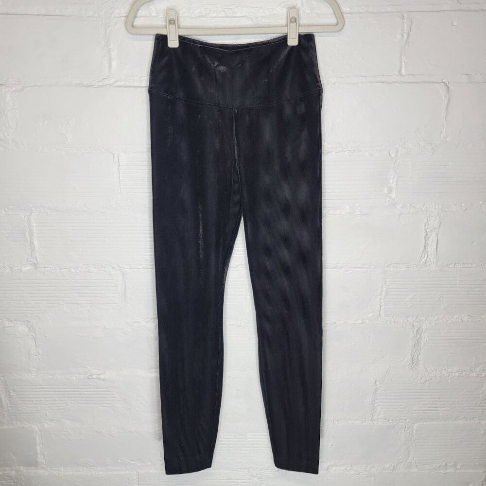 WHBM Women's Size 8 Pants Runway Legging Black Ribbed - Picture 1 of 6
